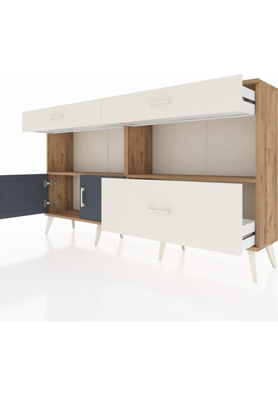 Arges Konsol 2 Raflı 3 Çekmeceli 2 Kapaklı 176x30x99 Çam-antrasit Çam-antrasit/aytaşı Arges Konsol 2 Raflı 3 Çekmeceli 2 Kapaklı 176x30x99 Çam-antrasit Çam-antrasit/aytaşı