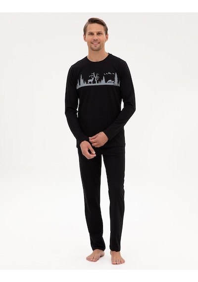 Pierre Cardin Erkek Siyah Pijama Takım 50322636-001 Siyah