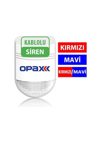Opax-Bgr-10 Kablolu 48 Led Kırmızı Mavi Harici Alarm