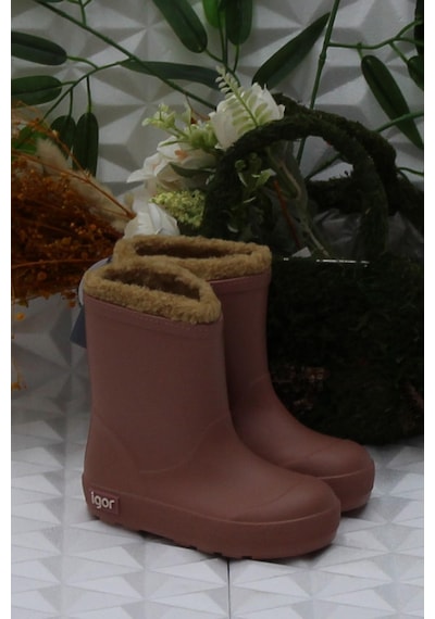 Igor W10306 010 Yogı Borreguıto Rosa Dusty Pembe İçi Kürklü Çocuk Yağmur Çizmesi