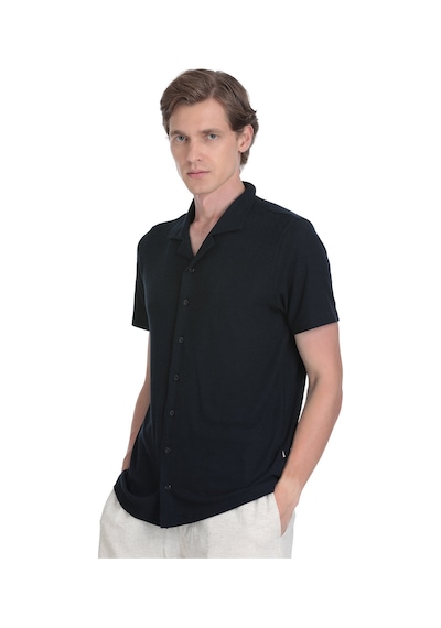 Hatemoğlu Lacivert Regular Fit Apaş Yaka Gömlek 35057 4112002