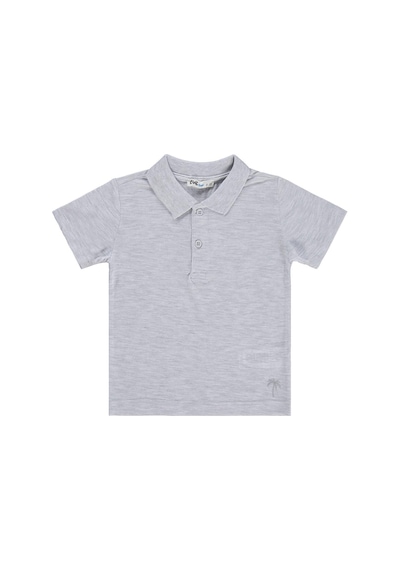 Civil Boys Erkek Çocuk Palmiye Nakışlı Polo Yaka 2-5 Yaş Tişört - Gri Karmelanj