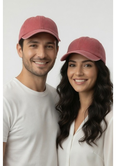 Mollycrush Unisex Kırmızı Yakma Kot Beyzbol Şapka Ayarlanabilir Outdoor Spor Kep Kırmızı