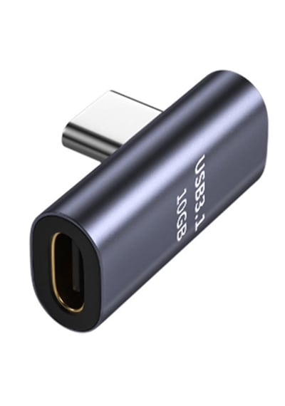 Alfais 6027 Usb Type-c Uzatıcı Çevirici Dönüştürücü Adaptör 90 Derece L Tipi Erkek - Dişi