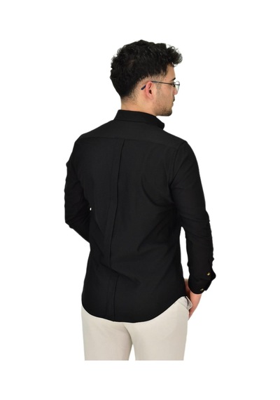 Erkek Likralı Spor Silim Fit Gömlek Bgl-st04326 Siyah