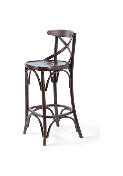 Thonet Ahşap Bar Sandalyesi Kahverengi