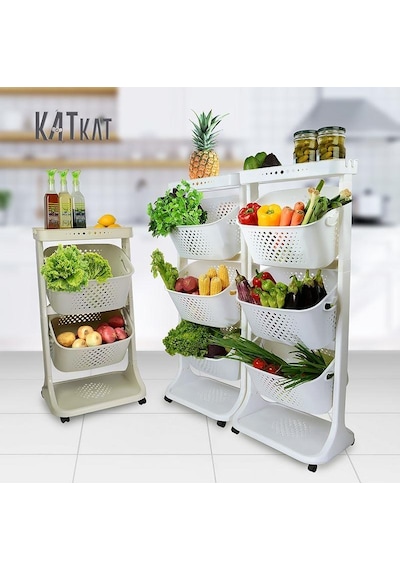 2 Kat Sepet Organizer Titiz Katkat Sebzelik Antrasit 748.01