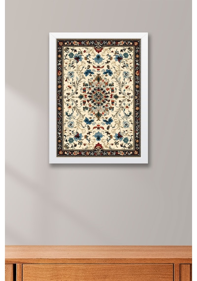 Premium Osmanlı Antik Çiçek Desenli Çerçeveli Tablo - Lüks Ramazan Serisi Geleneksel Duvar Dekoru Beyaz Premium Osmanlı Antik Çiçek Desenli Çerçeveli Tablo - Lüks Ramazan Serisi Geleneksel Duvar Dekoru Beyaz