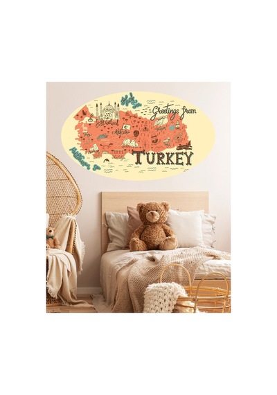 Oval Türkiye Haritası Duvar Sticker