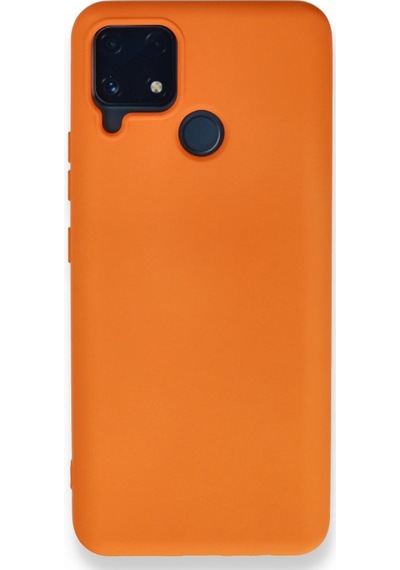 Realme C25 İçi Kadife Kaplı Esnek Silikon Kapak Ryc/ Nano Lansman Turuncu