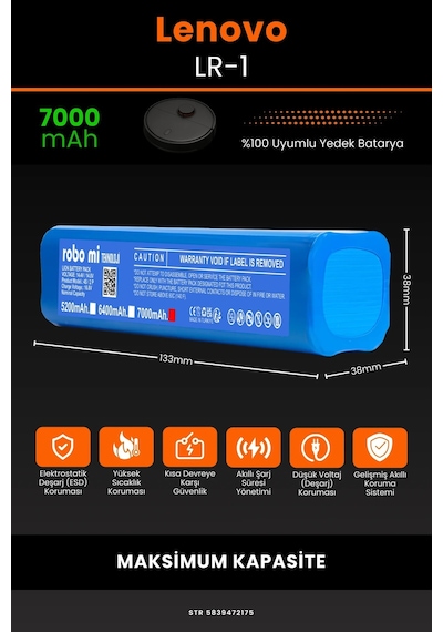 Lenovo Lr1 7000mAh Robot Süpürge Bataryası
