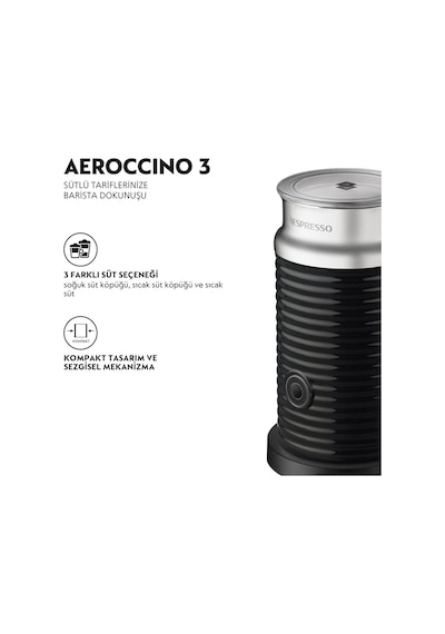 Inissia D40 Siyah Kahve Makinesi & Aeroccino 3 Süt Köpürtücü Kahve Seti