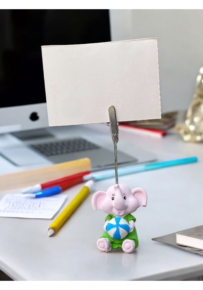 Minik Tatlı Kawaii Deniz Toplu Yavru Fil Fotoğraf Not Tutacağı Ofis Masası Hediye Tutucu Tutacak Pembe