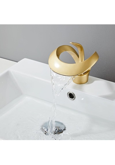 Lüks Gold Altın Şelale Lavabo Bataryası Gold
