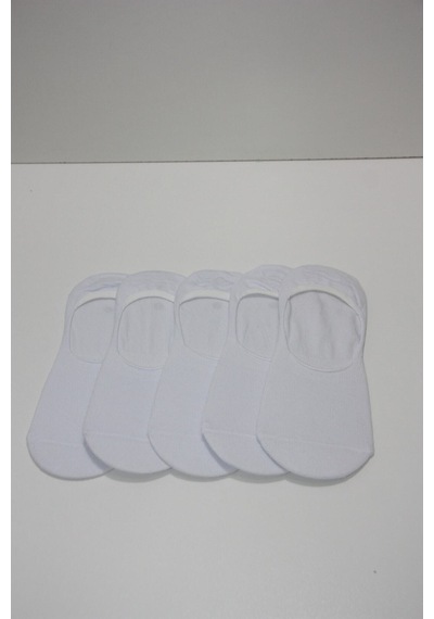 Nacar Store Erkek Beyaz Pamuklu Basic Babet Çorap 5'li