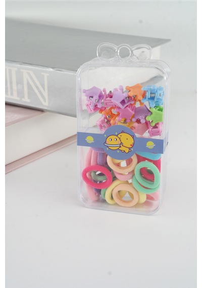 Çoçuk Plastik Ve Lastik Havlu Kutulu Toka Seti-5099 Mavi