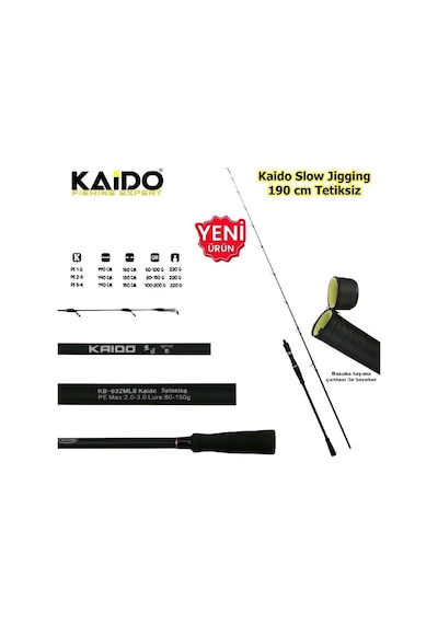 Kaido Slow Jig Kamışı 190 Cm 60-100gr Pe 1-2 Tetiksiz 1