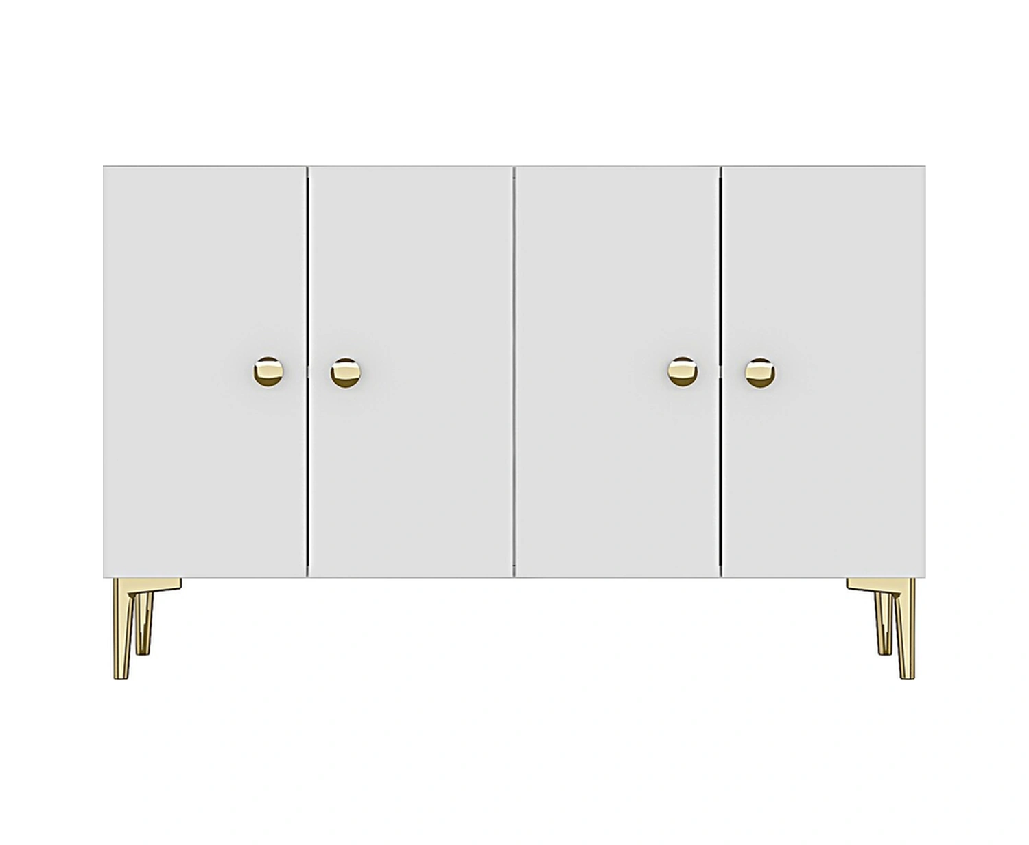 Ka1204bg Sımple120 Konsol, Kahve Köşesi Ve Tv Sehpası Beyaz-gold 120cm Beyaz