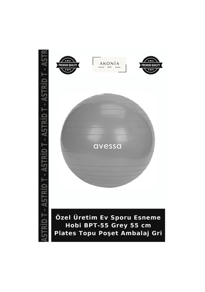 Özel Üretim Ev Sporu Esneme Hobi Bpt-55 Grey 55 Cm Plates Topu Poşet Ambalaj Gri