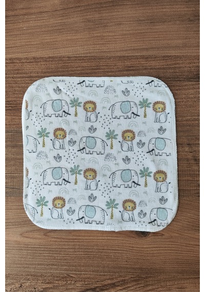 6'lı Penye Ağız Mendili %100 Pamuk Antialerjik 20x20 Cm Baskılı Bebek Mendil Seti Çok Renkli Çok Renkli