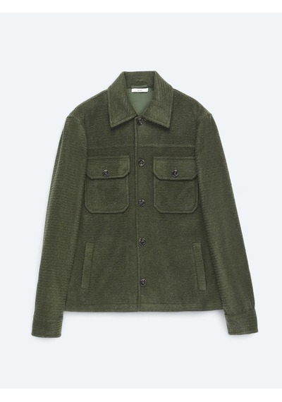 Kip Haki Regular Fit Uzun Overshirt