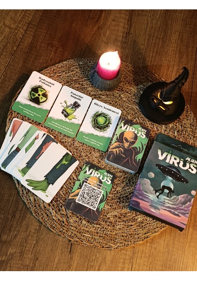 Virüs Alien Strateji Oyun Kartları - Kese Hediyeli 50 Kart