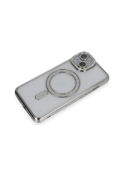 Mey İthalat iPhone Uyumlu 13 Kılıf Joke Simli Magneticsafe Kılıf - Gümüş Gumus