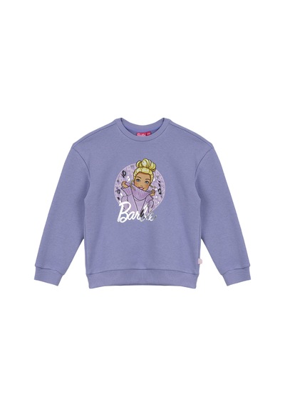 Barbie Lila Kız Çocuk Bisiklet Yaka Baskılı Sweatshirt Brb6wg-swt6607 Açık Lila