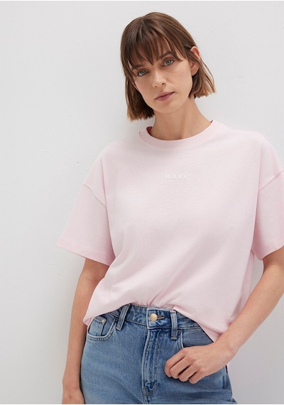 Mavi Kadın Mavı Baskılı Tişört Pink-a Boo 1612518-89200 Pembe