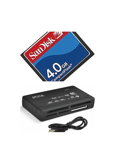 Sandisk Compact Flash 4 Gb Cf Hafıza Kartı+Kart Okuyucu