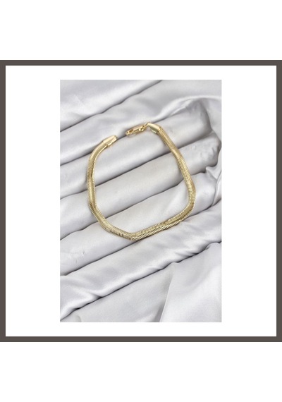 Bezos Cm Yassı Yılan Zincir Model Gold Renk Pirinç Kadın Bileklik Nxrlvng