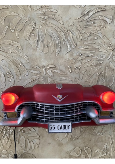 Isıklı Cadillac Duvar Obje Araba, Kırmızı