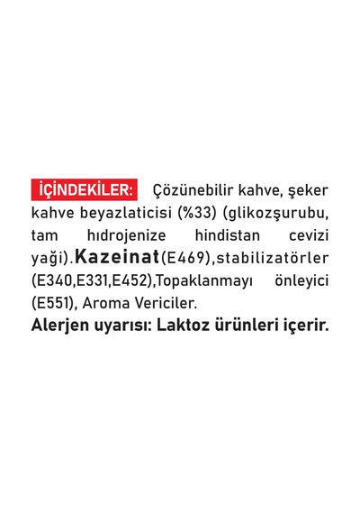 3 Ü 1 Arada Sütlü Köpüklü Kahve 18 G X 24 Adet Fırsat Paketi Hazır