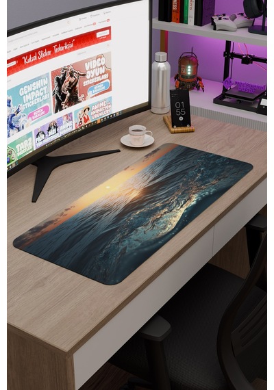 Okyanus Kaymaz Dikişli Kauçuk Oyuncu Mousepad V1 - 70x30 Xl Gaming Mouse Pad Fare Altlığı