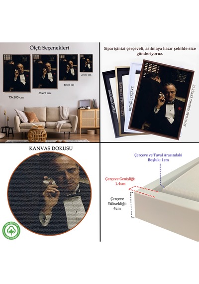 Ahşap Çerçeveli Godfather Film Tablo-7674