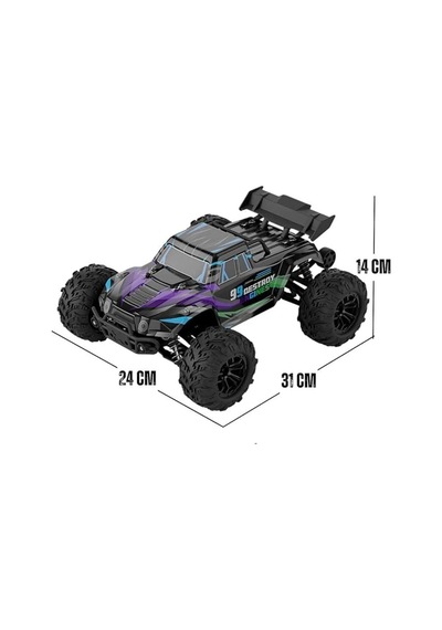 Uzaktan Kumandalı 10 Fonksiyonlu LED Işıklı Şarjlı 1:16 Ölçekli 2.4Ghz 50km/h Off-Road Oyuncak Araba