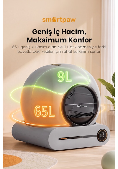 Smartpaw Nova Cat Pro Akıllı Otomatik Kedi Tuvaleti Distribütör Garantili