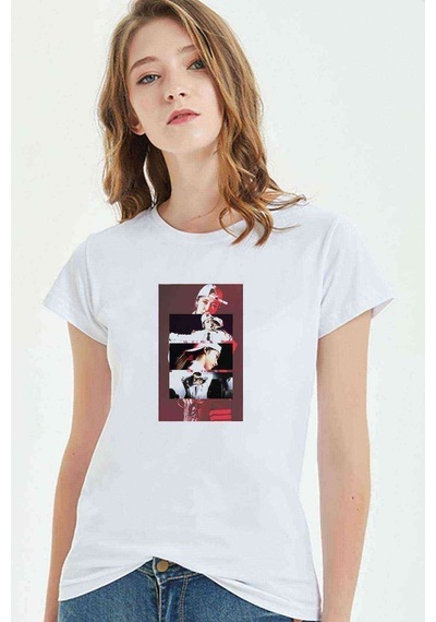 Moonbyul Baskılı Beyaz Kadın Tshirt