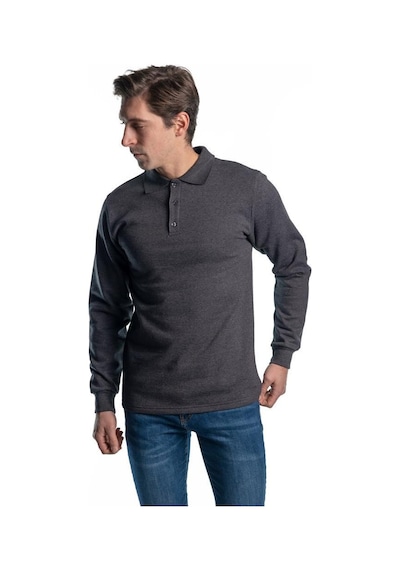 Şensel, Sweatshirt, Koyu Gri, Polo Yaka -107E5432- Pamuklu