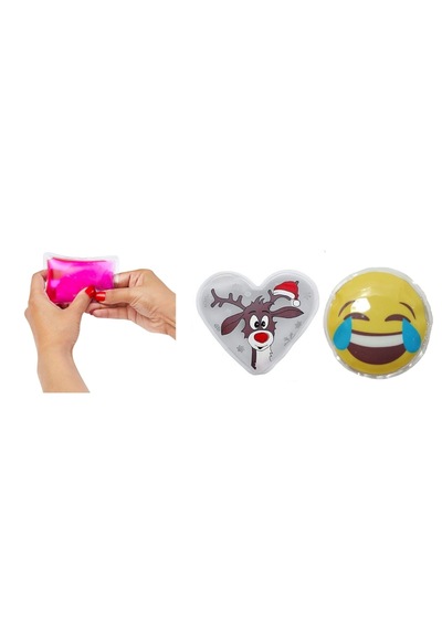 Gülen Emoji Beyaz Geyik Cep Sobası,el Isıtıcı,2 Adet Sıcak Su Tor