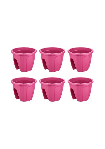 Sy-5712 Opal Yuvarlak Küpeşte Balkon Saksı Vişne 7.5 Litre 6 Adet