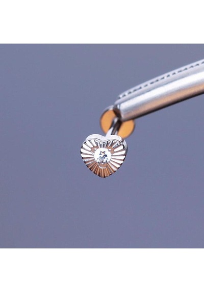 %100 G23 Titanyum Zirkon Tek Taşlı Kalp Detay Pırlanta Model Kıkırdak Conch Tragus Labret Piercing Altın - Beyaz - Siyah %100 G23 Titanyum Zirkon Tek Taşlı Kalp Detay Pırlanta Model Kıkırdak Conch Tragus Labret Piercing Altın - Beyaz - Siyah