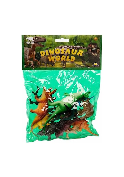 0710 Dinozorların Dünyası Poşetli Hayvan Oyun Seti Orta Boy