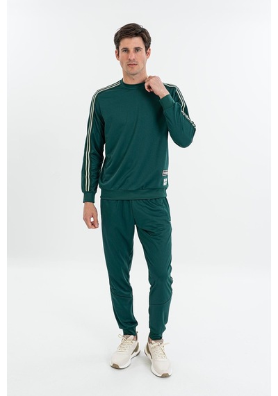 Maraton Comfort Erkek Bisiklet Yaka Yeşil Sweatshirt Yeşil