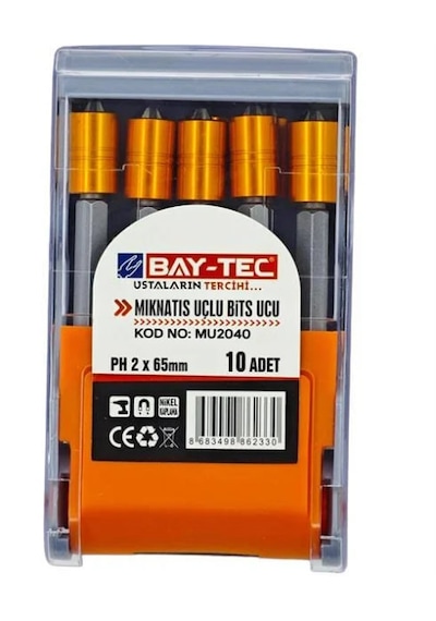 Eua Akkemik Baytech Mıknatıs Uçlu Bist Ucu Ph2x65 - 10 Adet Eua Akkemik Baytech Mıknatıs Uçlu Bist Ucu Ph2x65 - 10 Adet