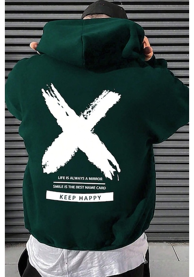 Uyguntarz Unisex Sometimes X Baskılı Sweatshirt Yeşil