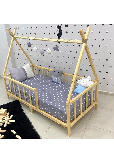Markaawm Montessori Yatak Doğal Çam Ağacı Kızılderili 80x180 Genel