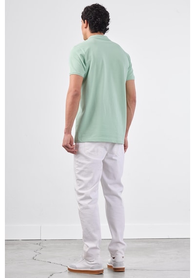 Dufy Mint Yeşili Düz Erkek T-shirt - Slim Fit Mint Yeşili