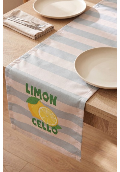 Limon Cello Baskılı Runner 40x140 Cm Çok Renkli