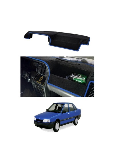 Renault - 21 Concorde 1986-1994 Uyumlu Torpido Koruma Kılıfı - Mavi Şeritli